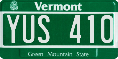 VT license plate YUS410