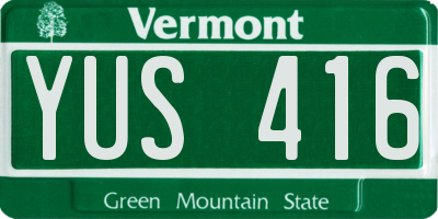 VT license plate YUS416