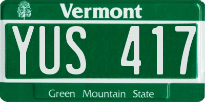 VT license plate YUS417