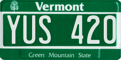 VT license plate YUS420
