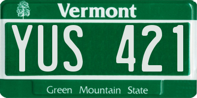 VT license plate YUS421