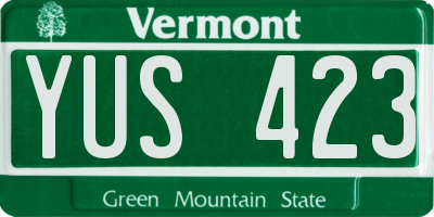 VT license plate YUS423