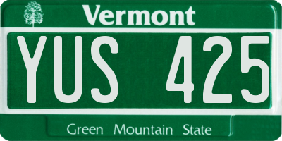 VT license plate YUS425