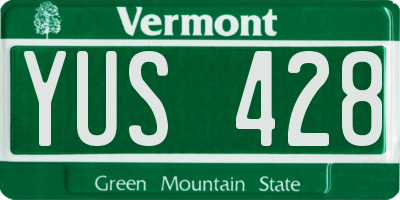 VT license plate YUS428