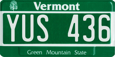 VT license plate YUS436