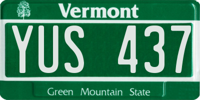 VT license plate YUS437