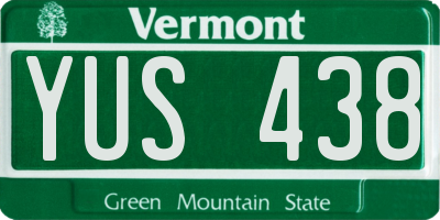 VT license plate YUS438