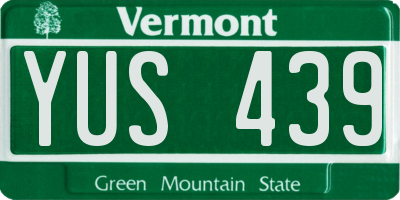 VT license plate YUS439