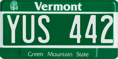 VT license plate YUS442