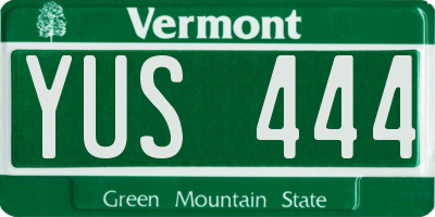 VT license plate YUS444