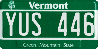VT license plate YUS446