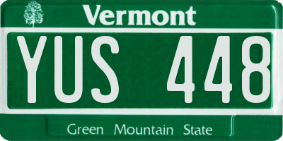 VT license plate YUS448