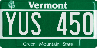 VT license plate YUS450