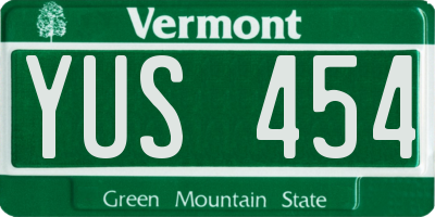 VT license plate YUS454