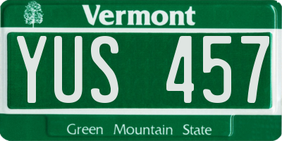VT license plate YUS457