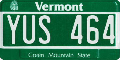 VT license plate YUS464