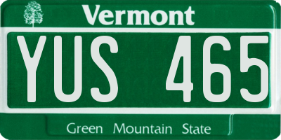 VT license plate YUS465