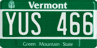 VT license plate YUS466
