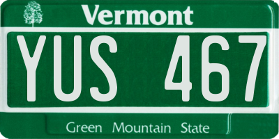 VT license plate YUS467