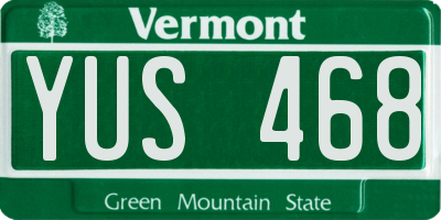 VT license plate YUS468