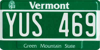 VT license plate YUS469
