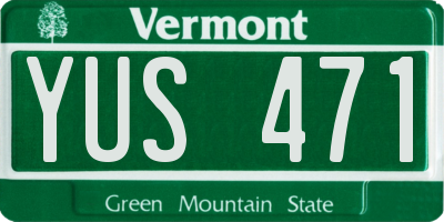 VT license plate YUS471