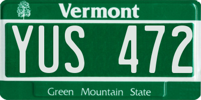 VT license plate YUS472