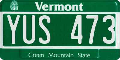 VT license plate YUS473
