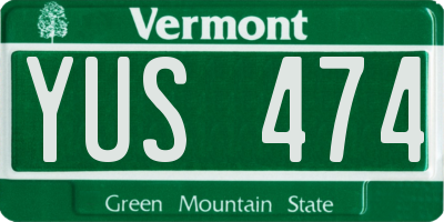 VT license plate YUS474