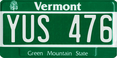 VT license plate YUS476