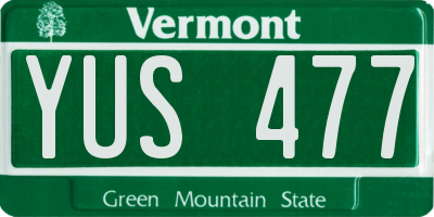 VT license plate YUS477