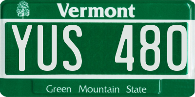 VT license plate YUS480