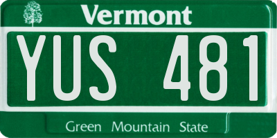 VT license plate YUS481