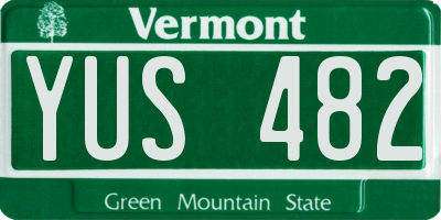 VT license plate YUS482