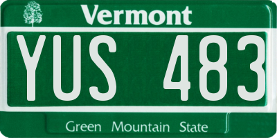 VT license plate YUS483
