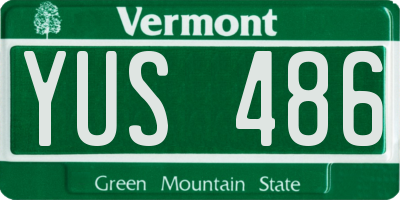 VT license plate YUS486