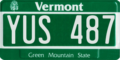 VT license plate YUS487