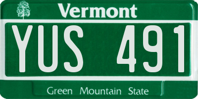 VT license plate YUS491