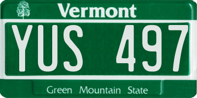 VT license plate YUS497