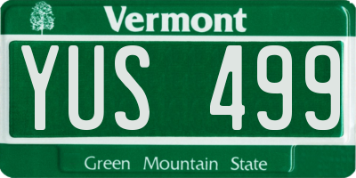 VT license plate YUS499