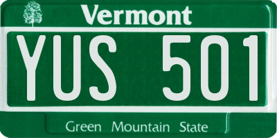 VT license plate YUS501