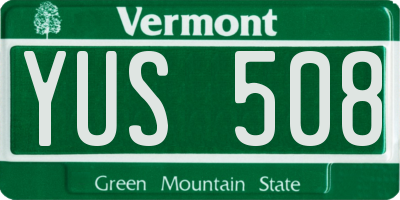 VT license plate YUS508
