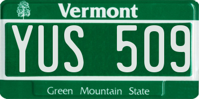 VT license plate YUS509
