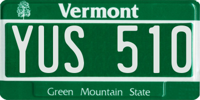 VT license plate YUS510