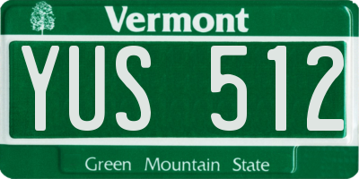 VT license plate YUS512