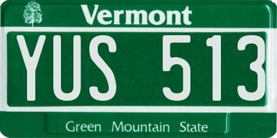 VT license plate YUS513