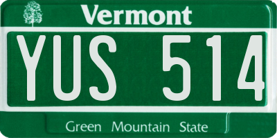 VT license plate YUS514