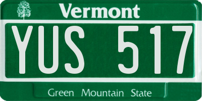 VT license plate YUS517