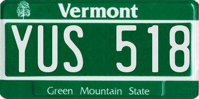 VT license plate YUS518
