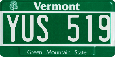 VT license plate YUS519